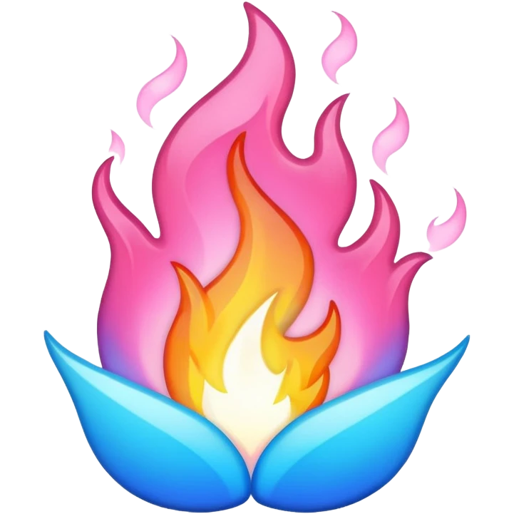pink blue white flame emoji