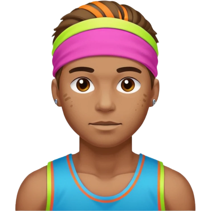 Basketball guy with neon headband emoji