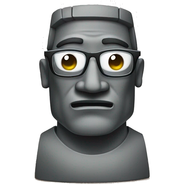 moai statue flexing with glasses emoji
