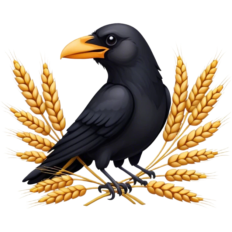 crow emblem with weat emoji