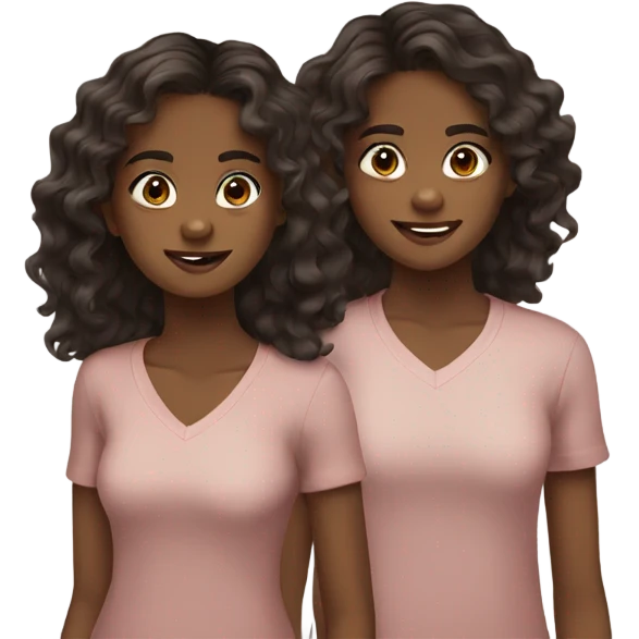 15 years old twins, brown skin wavy dark hair emoji
