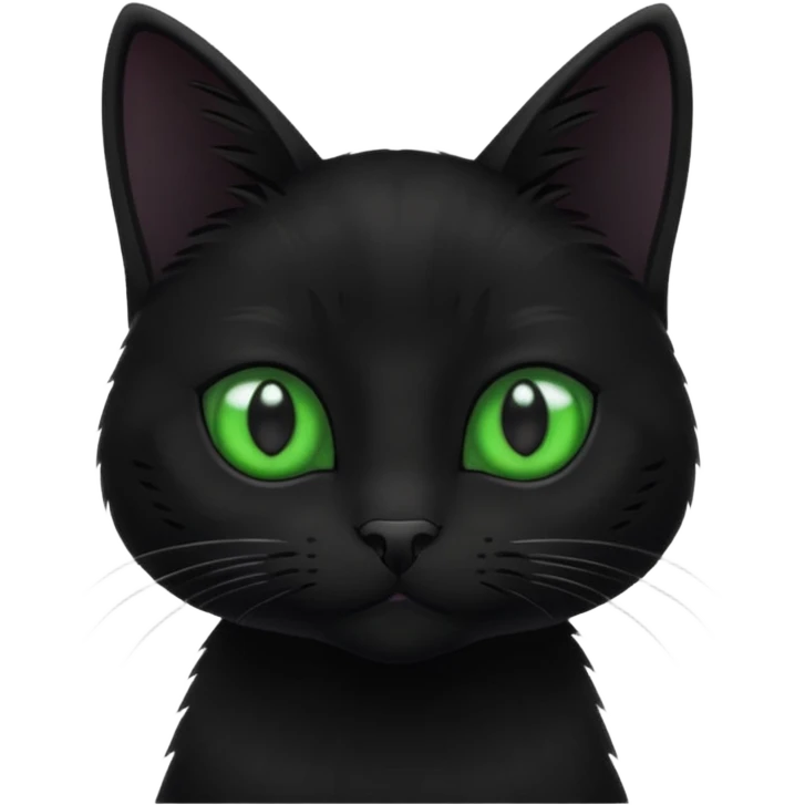 Small black cat with green eyes emoji