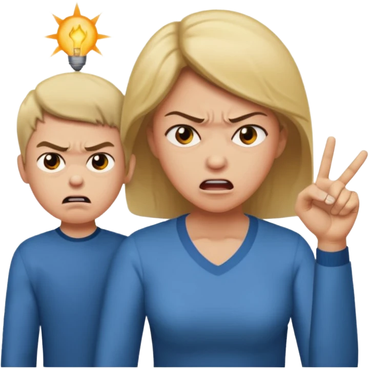 Madre regañando al hijo emoji