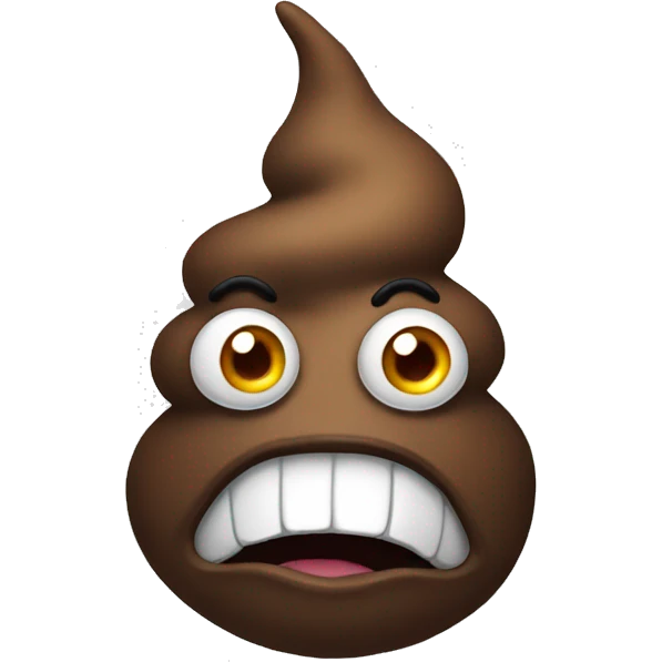 Poop with crazy eyes emoji