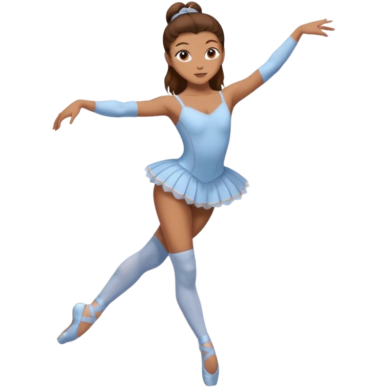 Ballet dancer in over the knee socks, leotard and long brown hair emoji