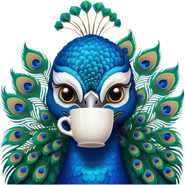 Peacock with coffee  emoji