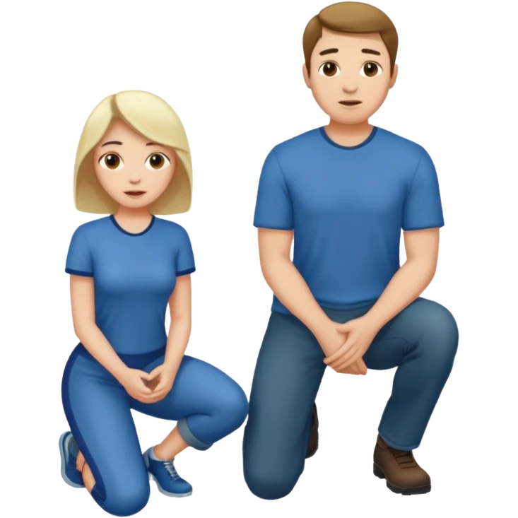 Man standing. Woman kneeling emoji