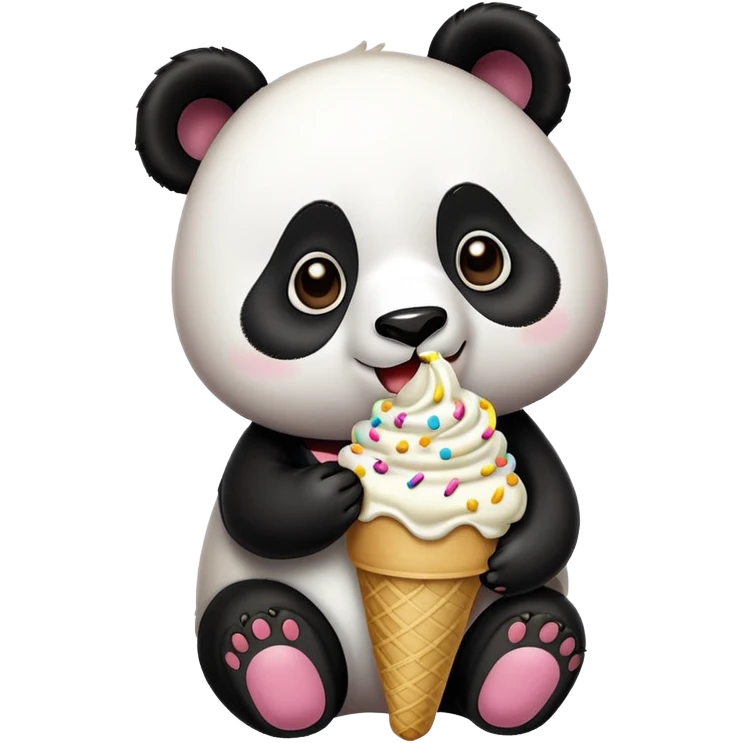 Panda eating ice cream emoji