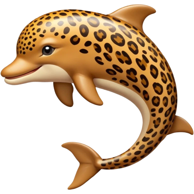 the dolphin emoji, but instead of blue skin it has leopard skin on the whole body (no blue anymore) emoji