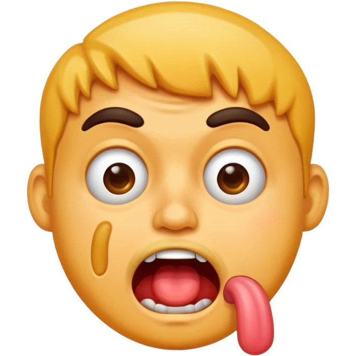 Crazy looking guy drooling emoji