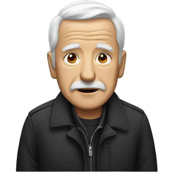 Old man in black jacket emoji