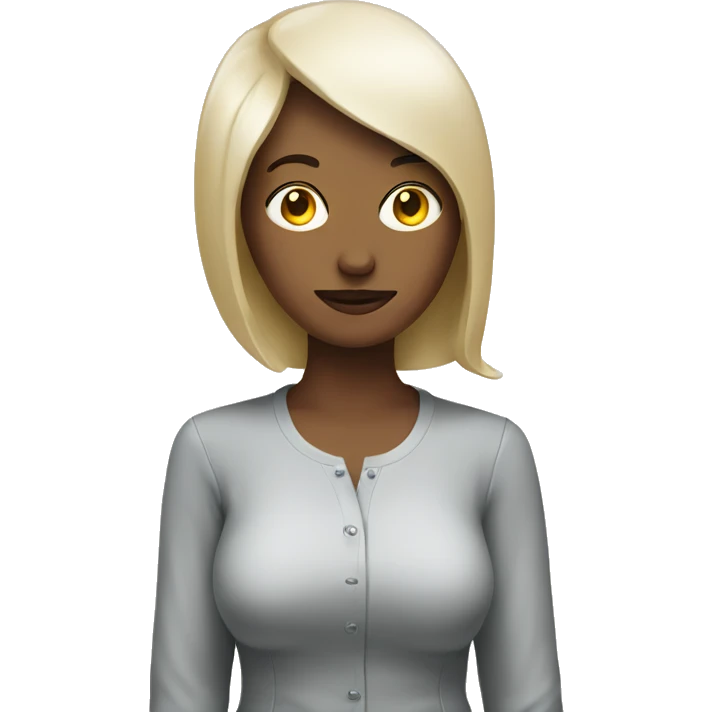 Woman with a egg head emoji