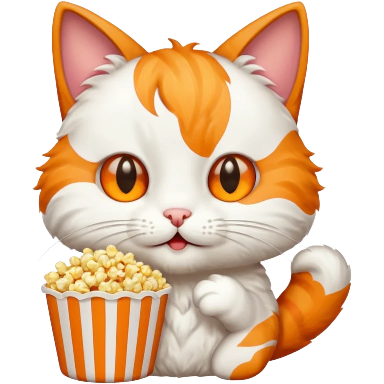 Gato comendo pipoca emoji