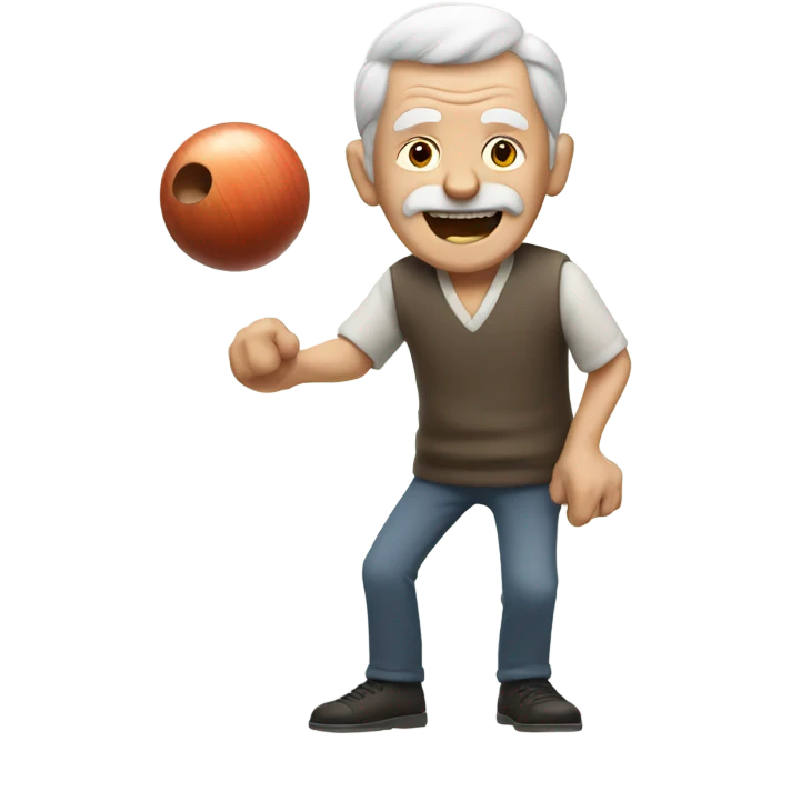 Old man bowling emoji