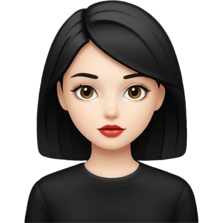 stylish girl in black emoji