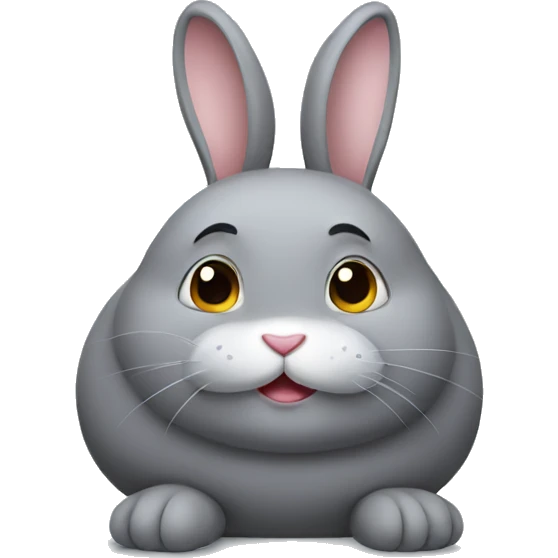 Gray fat rabbit emoji