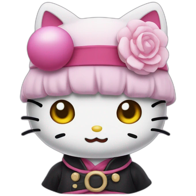 Hello kitty cosplaying gojo sotaro from jujutsu kaisen  emoji