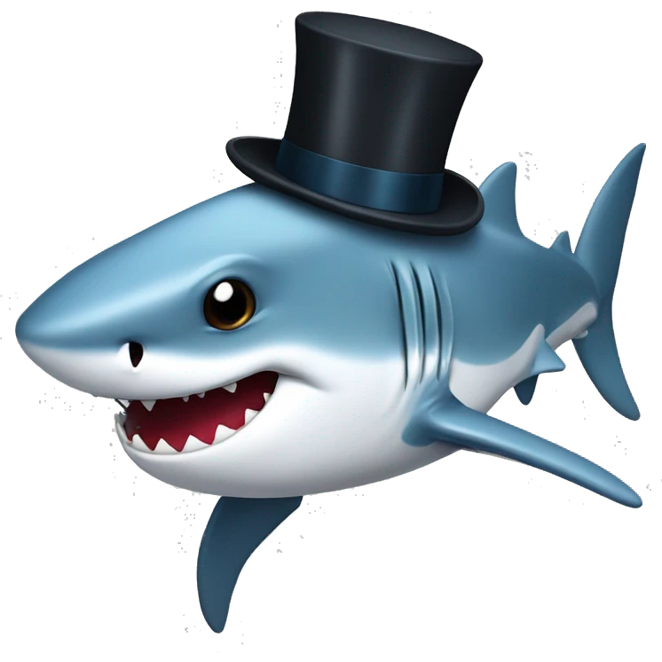 Shark with a top hat emoji