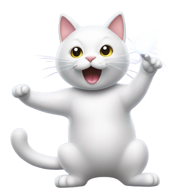 cat hitting shinning vape emoji