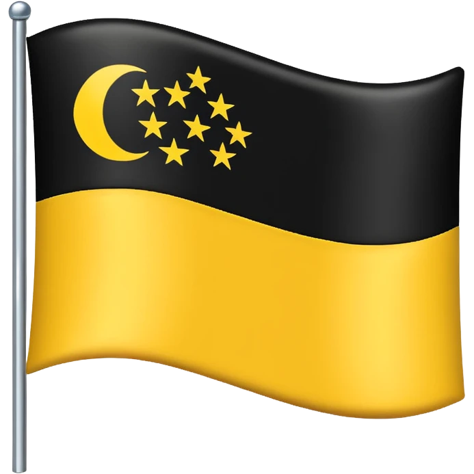 Faz uma bandeira com preto em cima e em baixo coloca amarelo mais sem o cabo de ferro que segura a bandeira, só a bandeira emoji