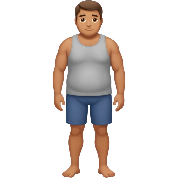 stocky man concentrating full length emoji