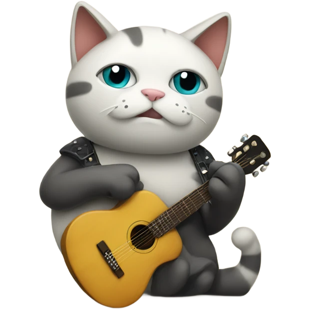 sad cat playing guitar emoji
