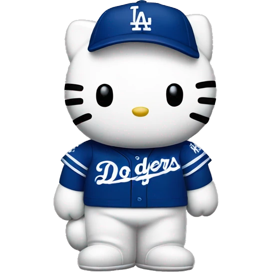Hello kitty wearing dodgers gear emoji