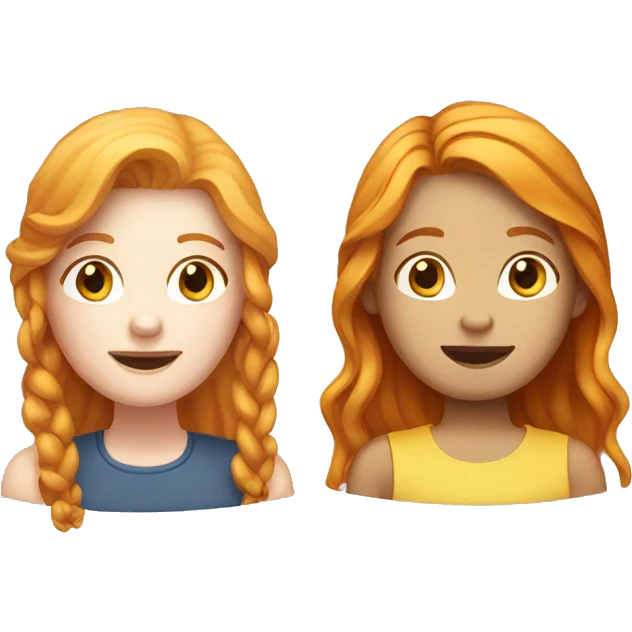 Ginger girl and blonde girl couple  emoji