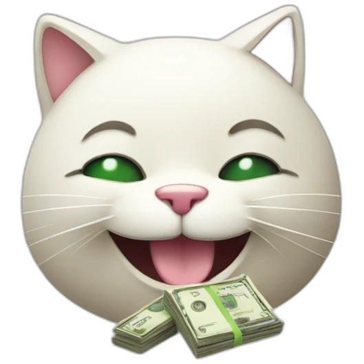 cat smilling with money emoji