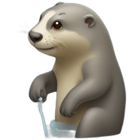 Loutre sur un éléphant qui est au toilette emoji