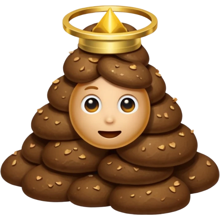 Poop with halo emoji