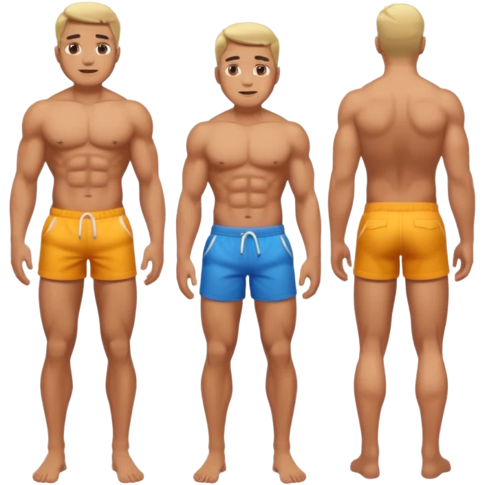 Naked man full body with no shirt or pants emoji