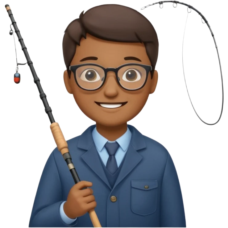 Accountant who wears glasses and loves fishing emoji
