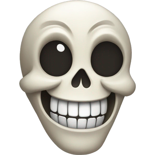 2d Cartoon Skull smiling emoji