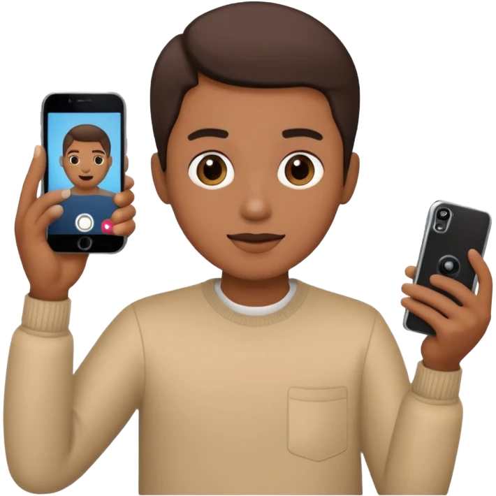 person holding a phone and recording a video emoji