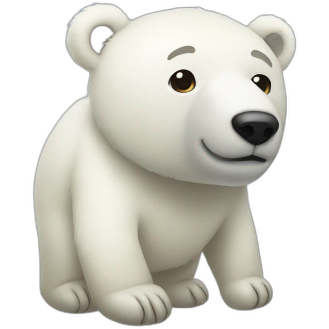 a polar bear stuffed bear in a diaper emoji