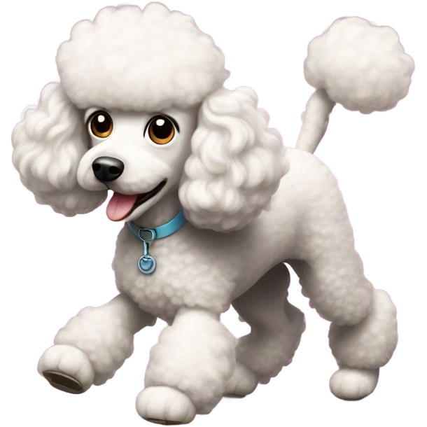 Poodle running at me emoji