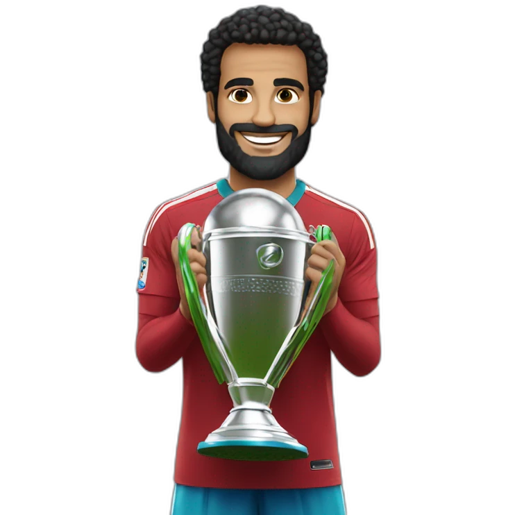Salah with champions league trophy emoji