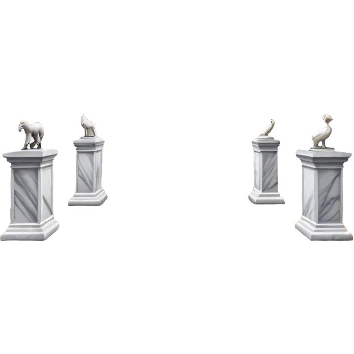 An icon featuring an elegant art gallery with classic paintings hanging on the walls, and sculptures displayed on pedestals. Visitors admire the exhibits, capturing the essence of culture, history, and art. Set against a transparent background. emoji