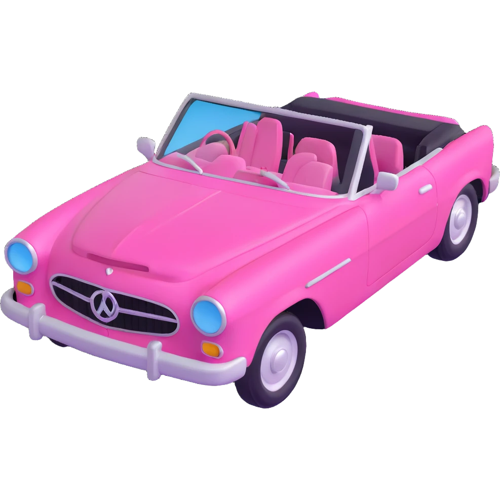 pink barbie convertible car emoji
