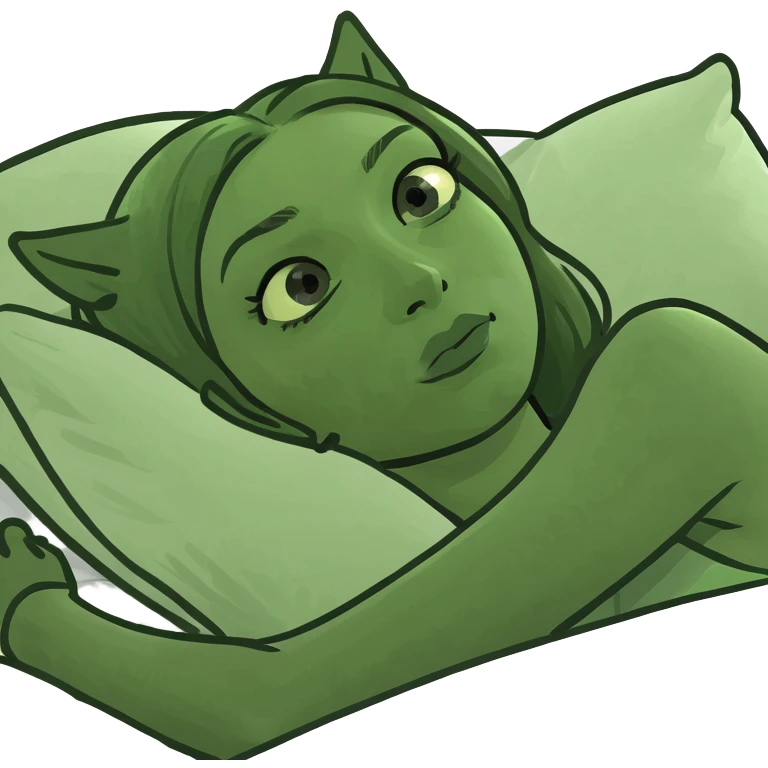 Brunette woman cozy in bed emoji