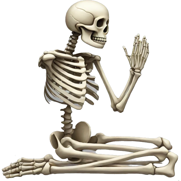 skeleton praying emoji