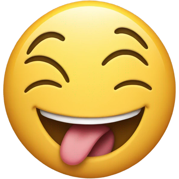 Smile emoji with side tongue and peace fingers emoji