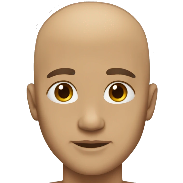 Bald medium skin tone  emoji