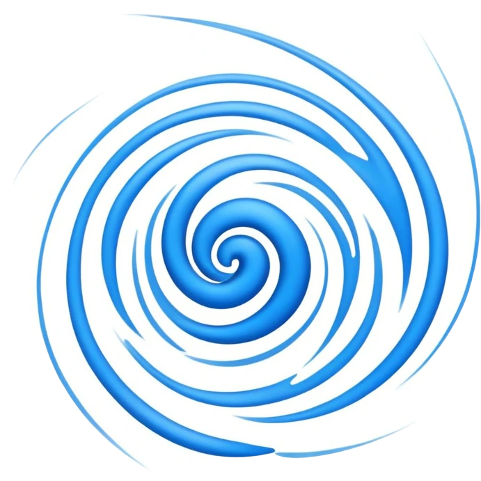 Strong blue wind blowing with visible air currents and motion lines emoji