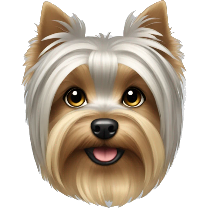 Silver-blond light furred Yorkie emoji