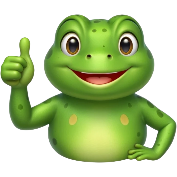 Can you create an animated emoji gif of a cute frog giving a thumbs up for agreement emoji