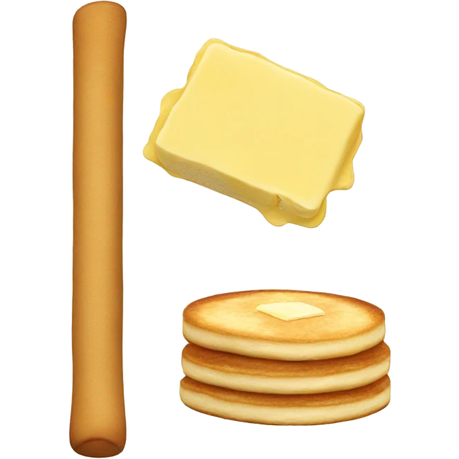 Stick of butter topped with pancakes emoji