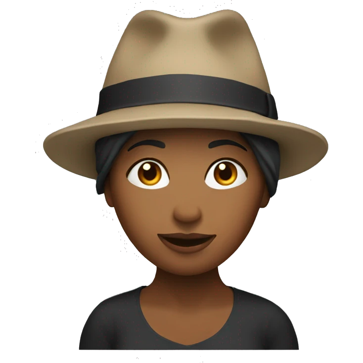 woman with both hands above her head, formed into a hat emoji