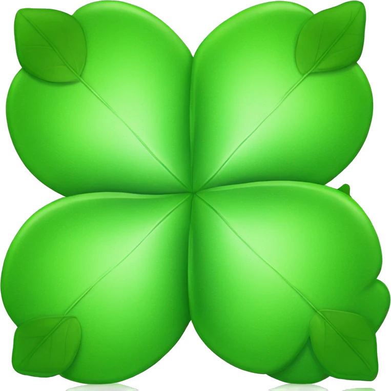 clover with four leaves and a christmas hat  emoji